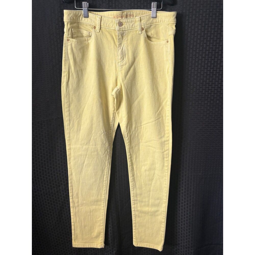 Michael Kors Izzy Skinny Yellow Jeans Size 10